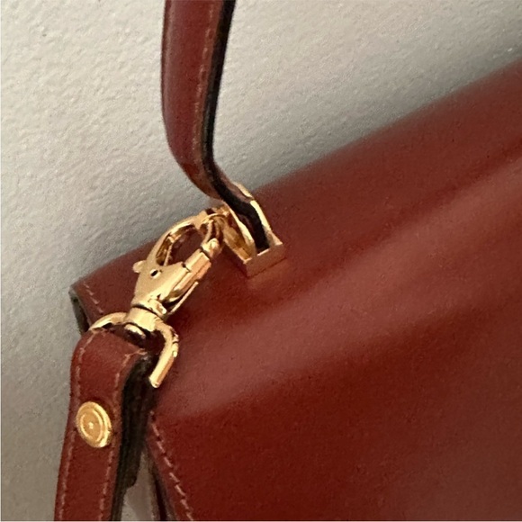 Bally NEW vintage leather satchel / top handle bag new with Bally strap - Picture 3 of 11